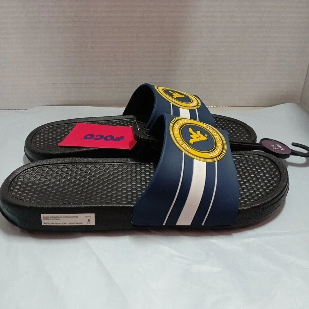 West‎ Virginia Mountaineers Slides Sandals Men’s US S 7-8